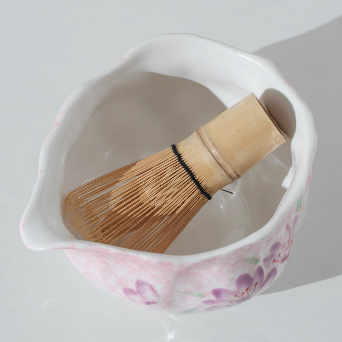Cherry Blossom Sakura Gradient Glaze Ceramic Matcha Set