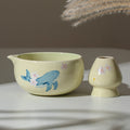 Cherry Blossom Sakura Whale Ceramic Matcha Set with Bowl and Chasen