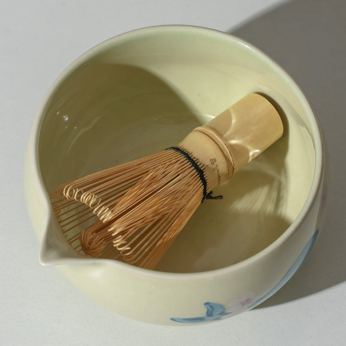 Cherry Blossom Sakura Whale Ceramic Matcha Set with Bowl and Chasen