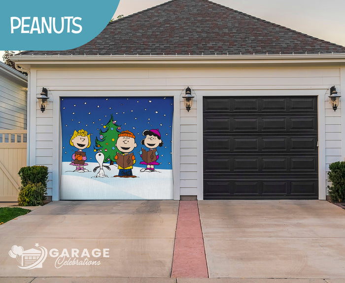 Christmas Carolers | 1-Car Peanuts® Garage Door Cover