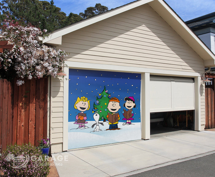 Christmas Carolers | 1-Car Peanuts® Garage Door Cover