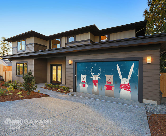 Christmas Critters | 2-Car Garage Door Cover