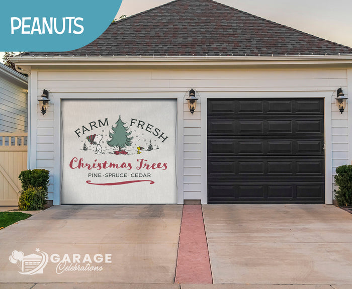 Christmas Trees | 1-Car Peanuts® Garage Door Cover