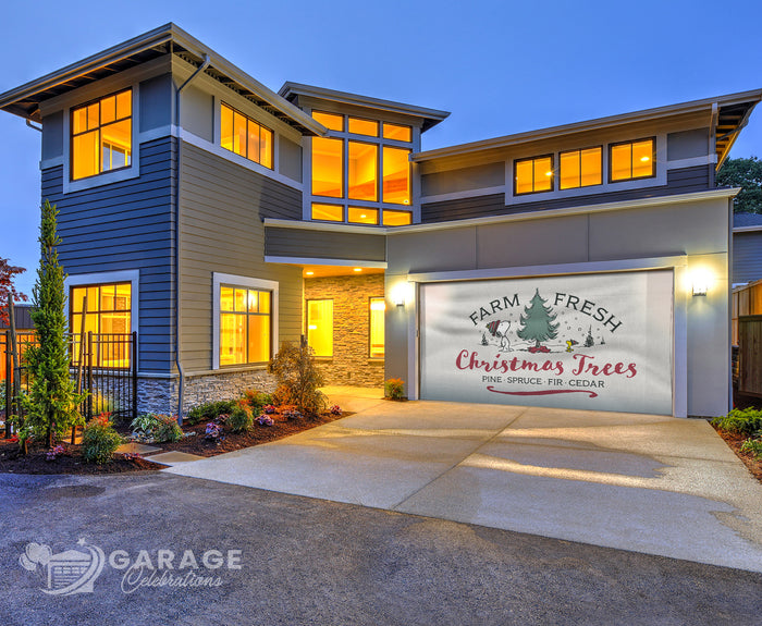 Christmas Trees | 2-Car Peanuts® Garage Door Cover