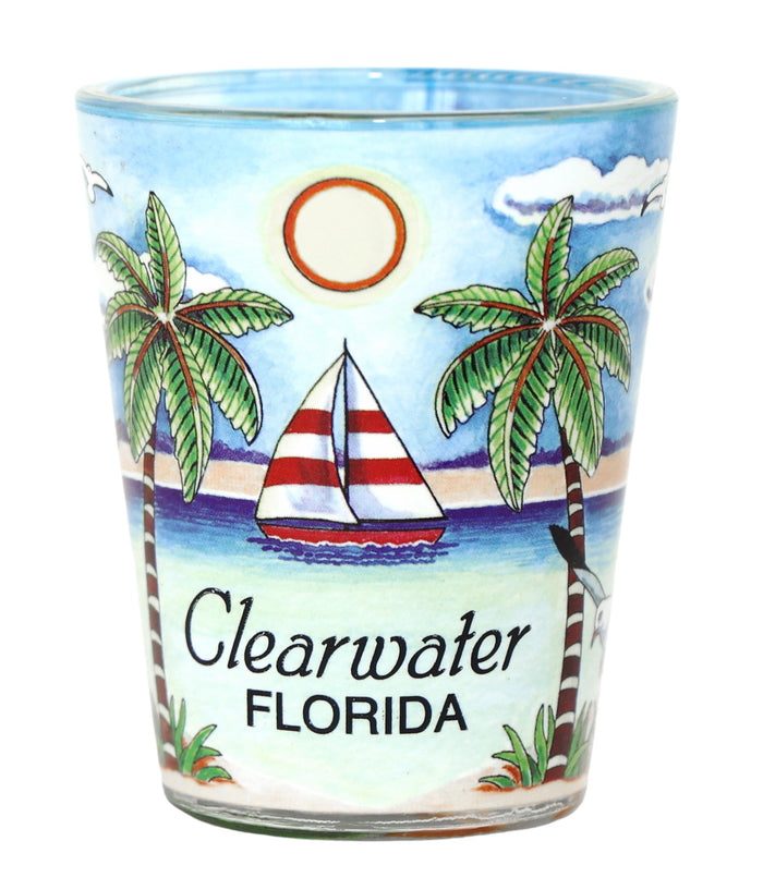 Clearwater Florida Blue Palms In and Out Shot Glass