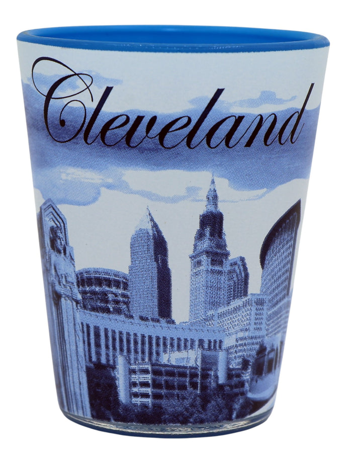 Cleveland Ohio Blue Design Shot Glass