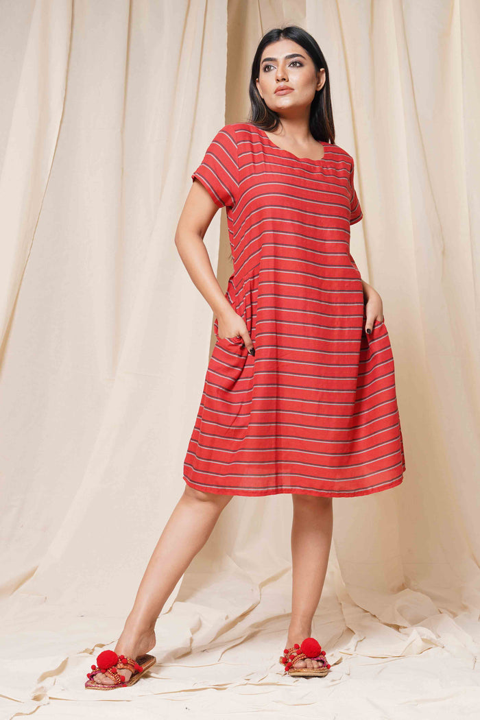 Comfort Me - Mid Length Exclusive Abstract Print Dress