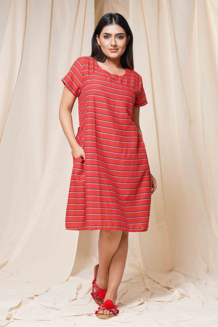 Comfort Me - Mid Length Exclusive Abstract Print Dress