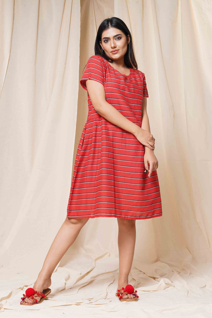 Comfort Me - Mid Length Exclusive Abstract Print Dress