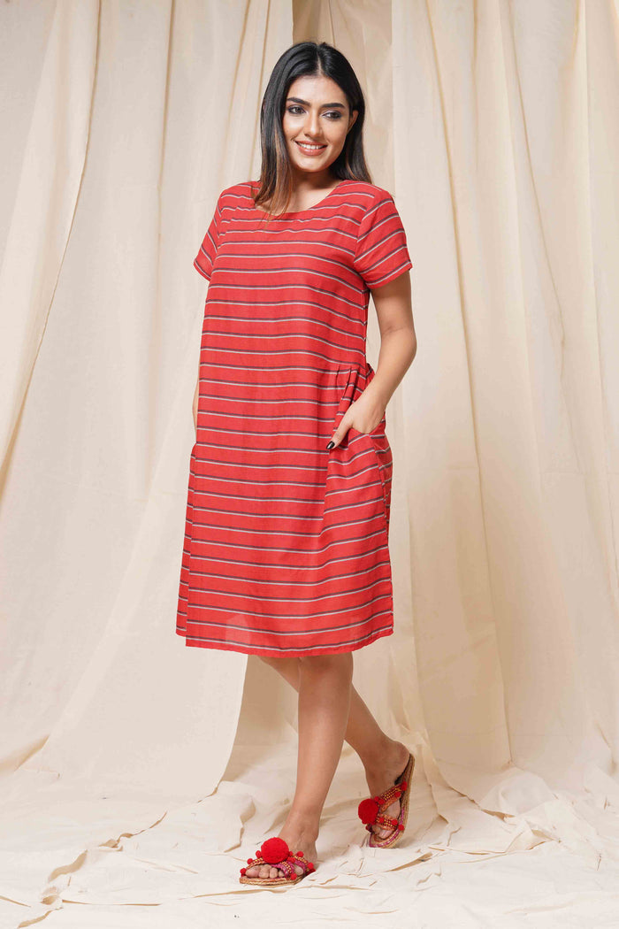 Comfort Me - Mid Length Exclusive Abstract Print Dress