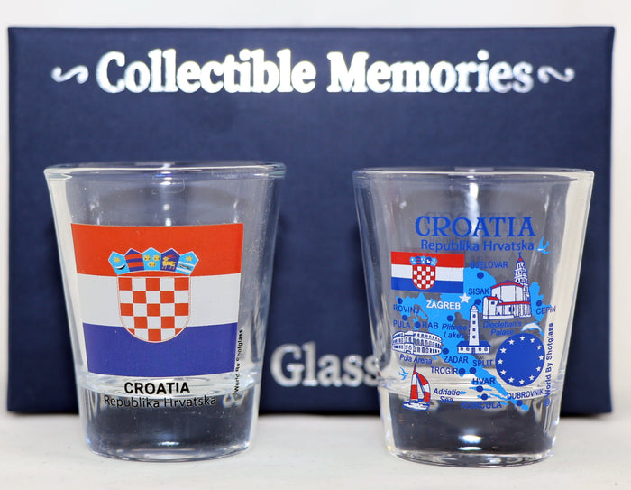 Croatia Souvenir Boxed Shot Glass Set (Set of 2)