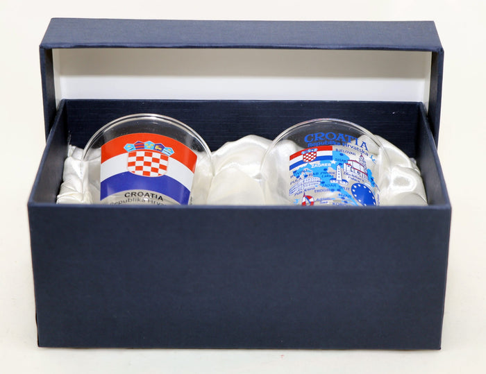 Croatia Souvenir Boxed Shot Glass Set (Set of 2)
