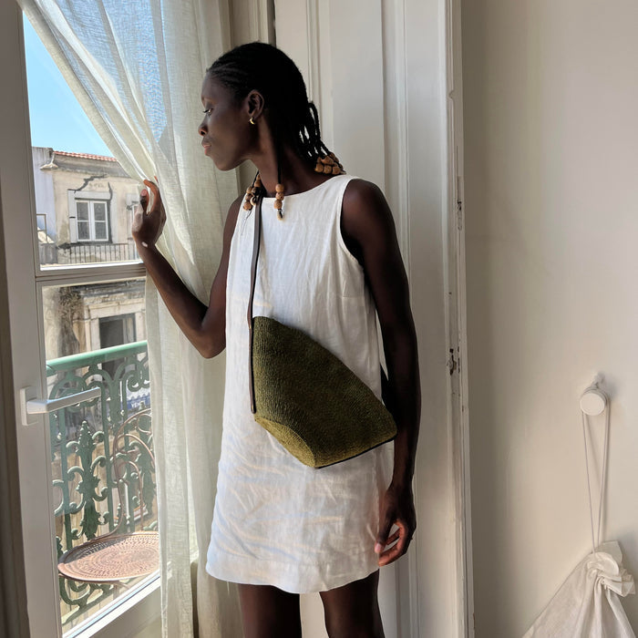 Crossbody Basket Olive & Brown