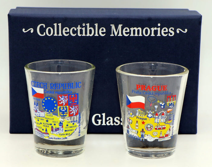 Czech Republic Souvenir Boxed Shot Glass Set (Set of 2)