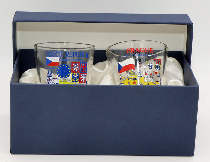Czech Republic Souvenir Boxed Shot Glass Set (Set of 2)