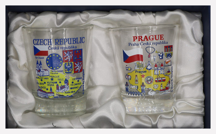 Czech Republic Souvenir Boxed Shot Glass Set (Set of 2)