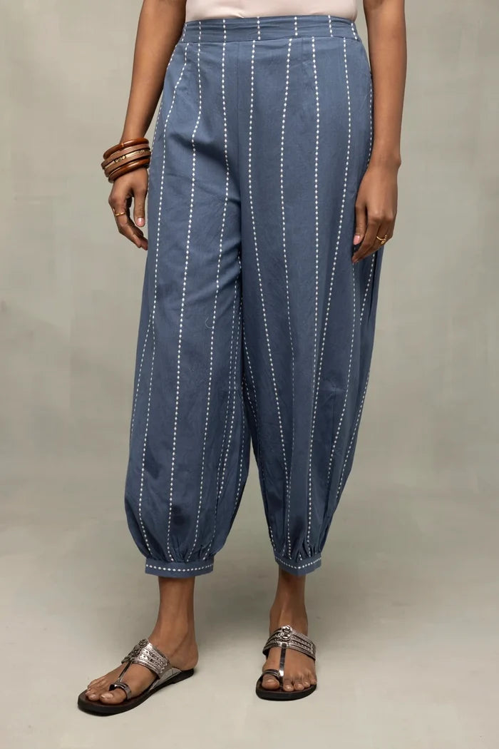 Dark Grey Woven Pure Cotton Kurta Set