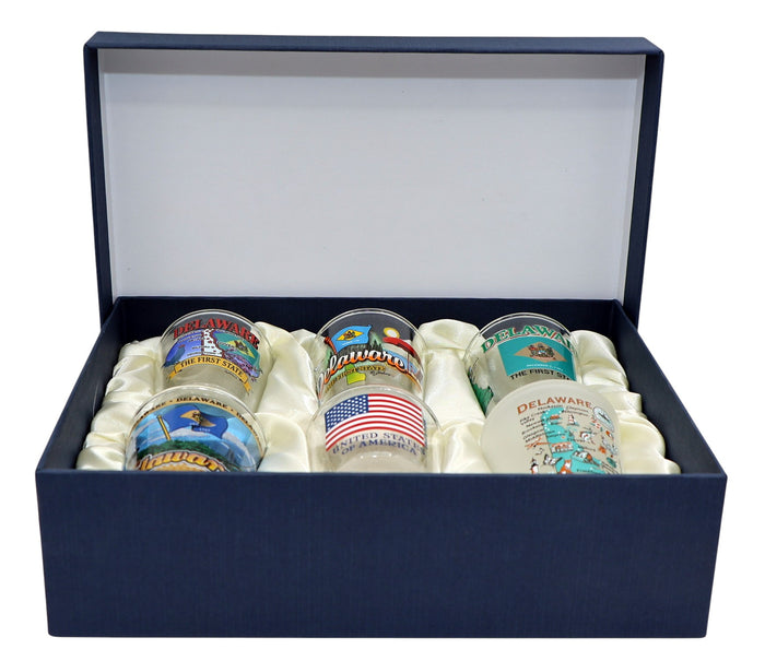 Delaware United States USA Souvenir Boxed Shot Glass Set (Set of 6)