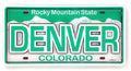 Denver Colorado License Plate Dual Layer MDF magnet