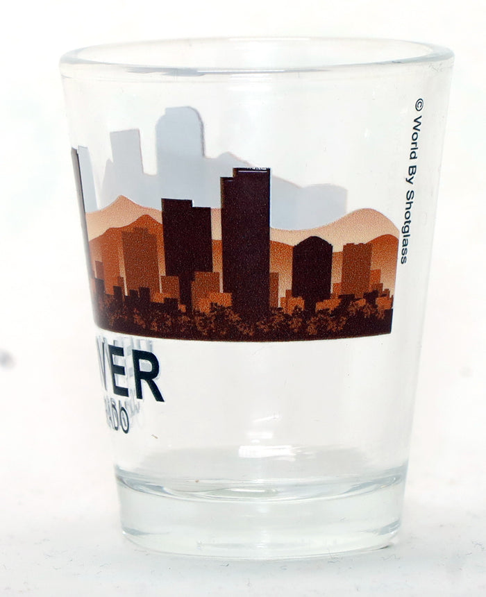 Denver Colorado Sunset Skyline Shot Glass