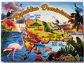 Dominican Republic Graphic Map and Attractions Souvenir Fridge Magnet 2.5" X 3.5"