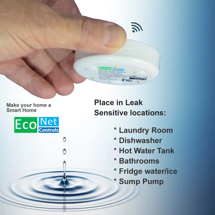 EcoNet ELS100 Wireless Water Leak Sensor, Single Unit — for Bulldog Wi-Fi & Matter | ELS100