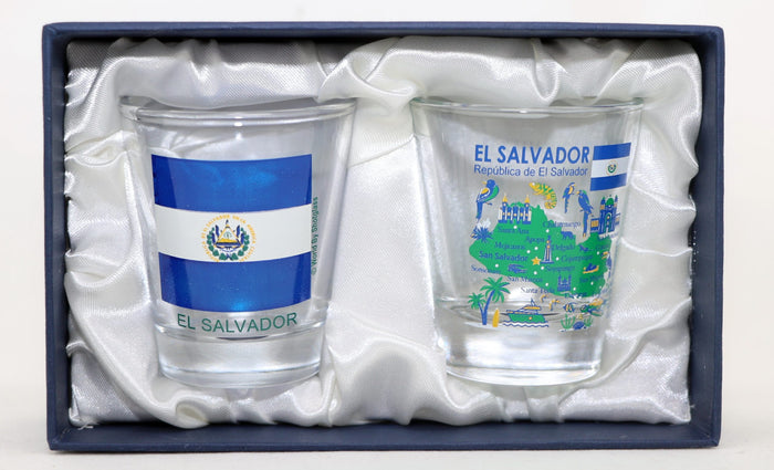 El Salvador Central America Boxed Shot Glass Set (Set of 2)