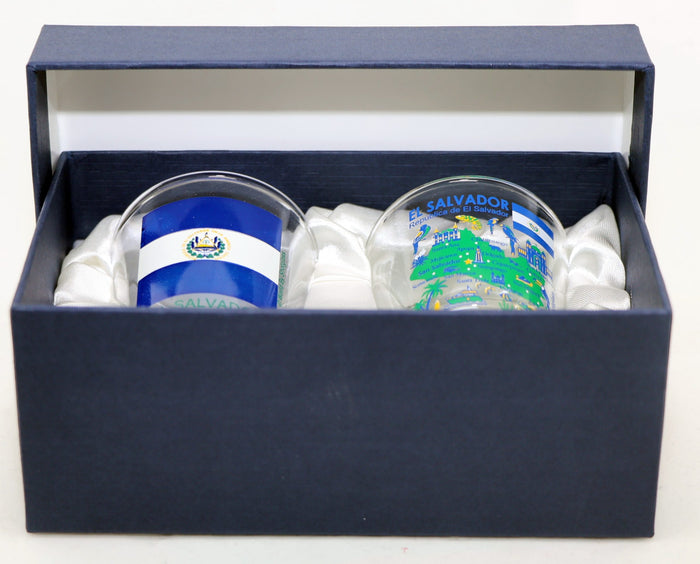 El Salvador Central America Boxed Shot Glass Set (Set of 2)
