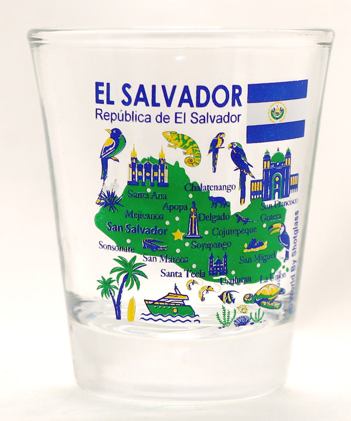 El Salvador Central America Boxed Shot Glass Set (Set of 2)