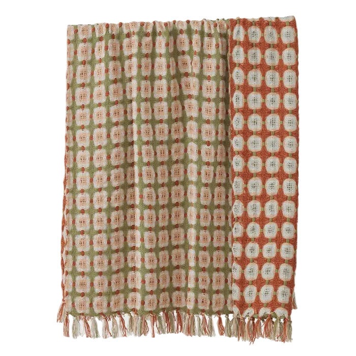 Elouise Wool Blend Throw Olive