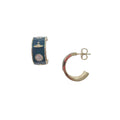 Enamel Diamante Hoop Earring Navy