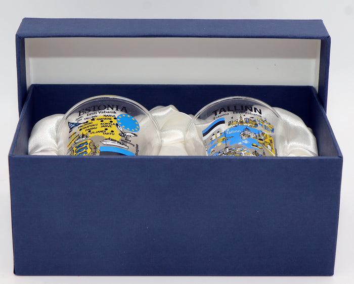 Estonia Souvenir Boxed Shot Glass Set (Set of 2)