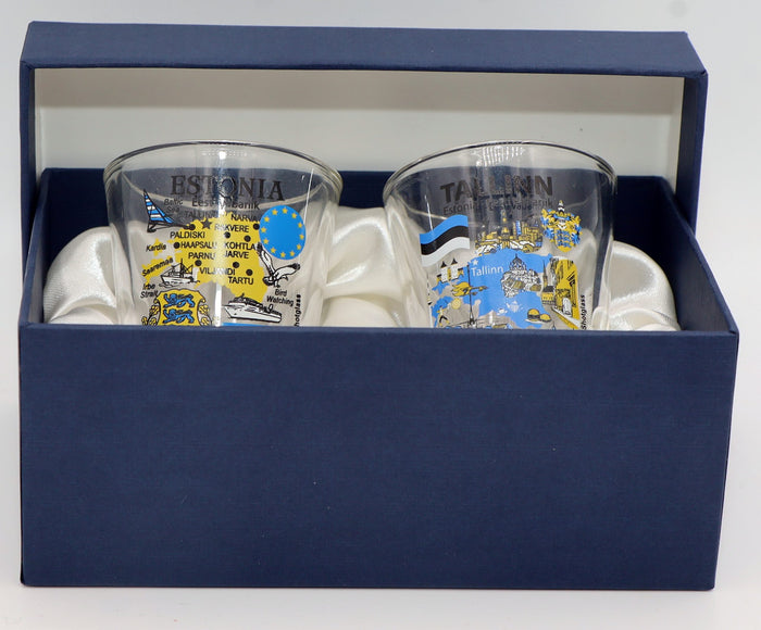 Estonia Souvenir Boxed Shot Glass Set (Set of 2)