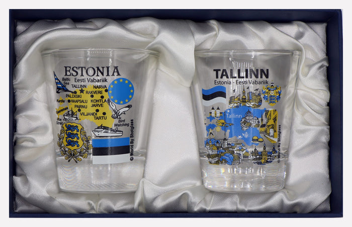 Estonia Souvenir Boxed Shot Glass Set (Set of 2)