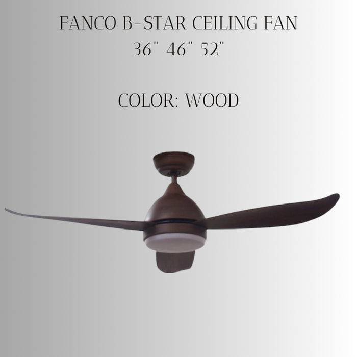 Fanco B-Star 36" & 46" & 52" DC Motor Ceiling Fan