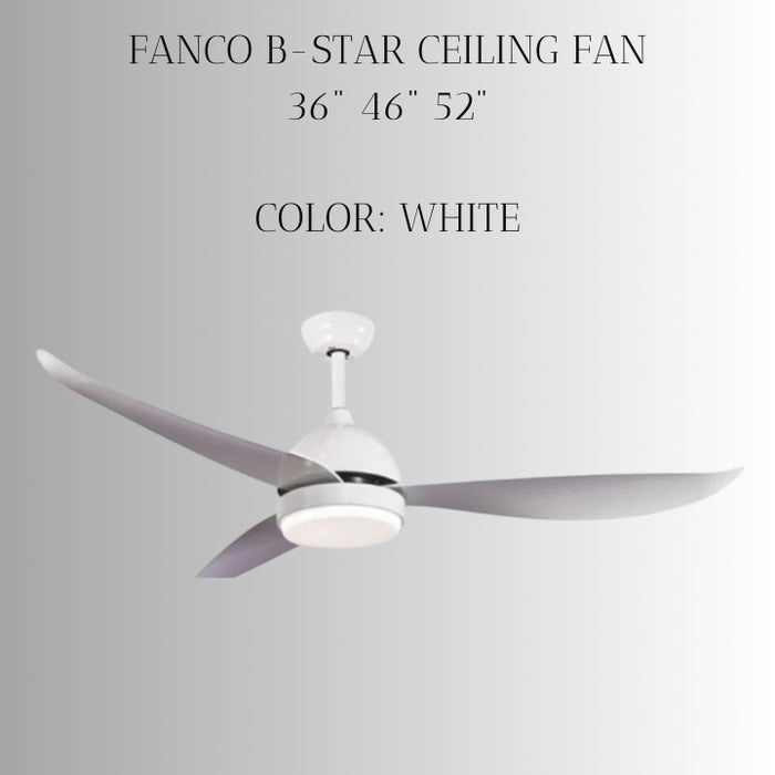 Fanco B-Star 36" & 46" & 52" DC Motor Ceiling Fan