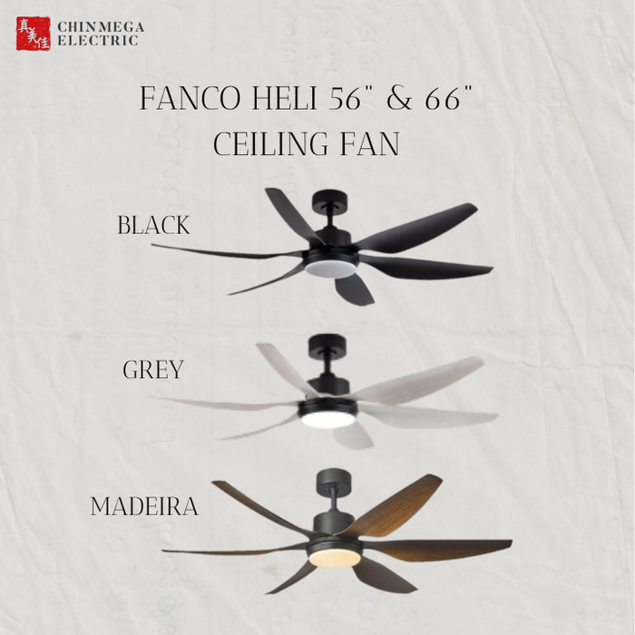 Fanco Heli 56" & 66" DC Motor Ceiling Fan