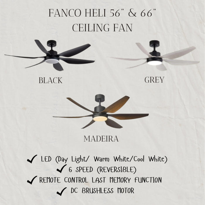 Fanco Heli 56" & 66" DC Motor Ceiling Fan