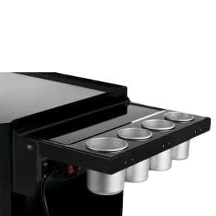 Viper Tool Storage black folding side shelf for salon cart with power strip and aluminum cups