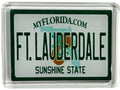Fort Lauderdale Florida License Plate Acrylic Small Fridge Collector's Souvenir Magnet 2.35" X 1.75"