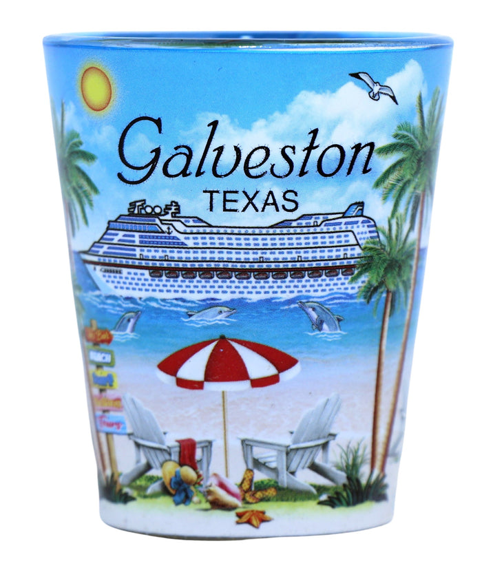 Galveston Texas Cruise Ship In and Out Shot Glass