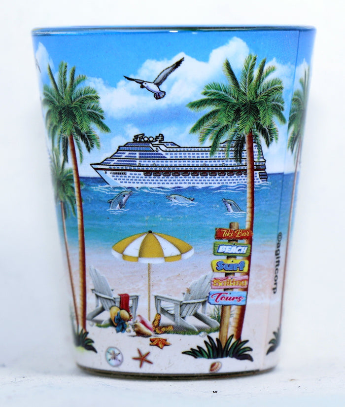 Galveston Texas Cruise Ship In and Out Shot Glass