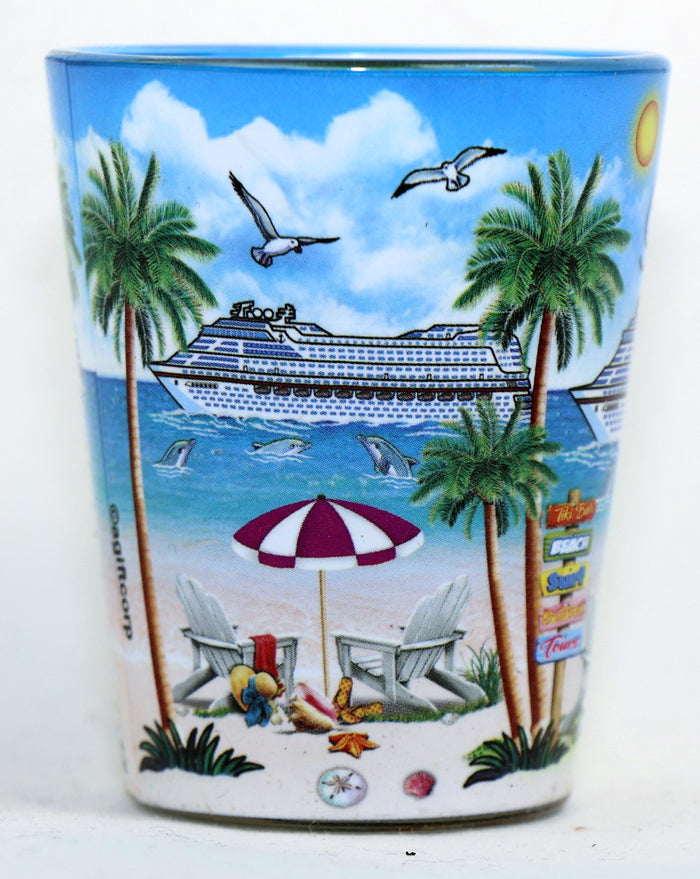 Galveston Texas Cruise Ship In and Out Shot Glass