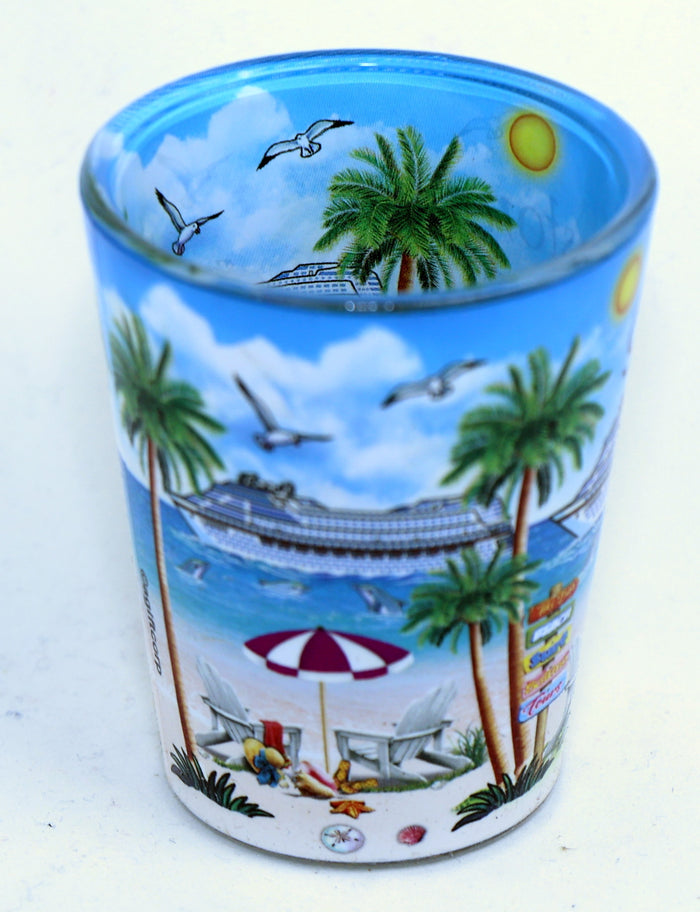 Galveston Texas Cruise Ship In and Out Shot Glass