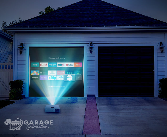 Garage Door Movie Screen | 1-Car Garage Door Cover