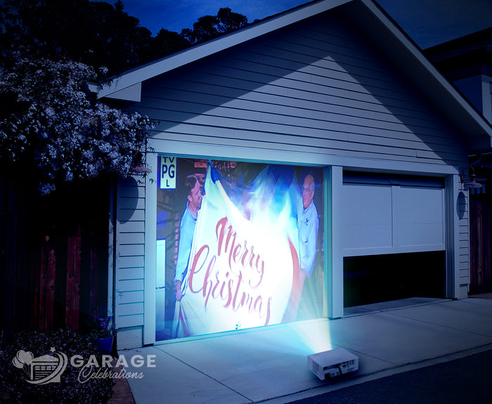Garage Door Movie Screen | 1-Car Garage Door Cover