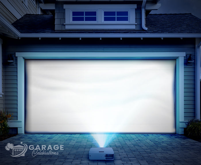 Garage Door Movie Screen | 2-Car Garage Door Cover