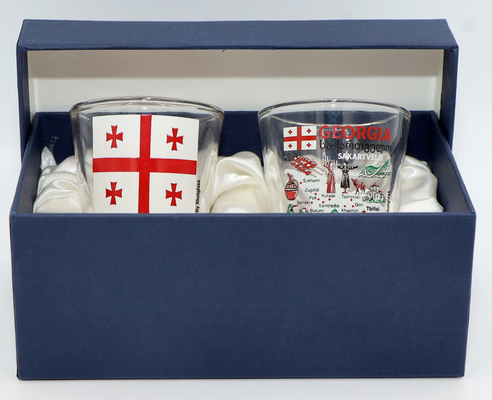 Georgia (Country) Souvenir Boxed Shot Glass Set (Set of 2)