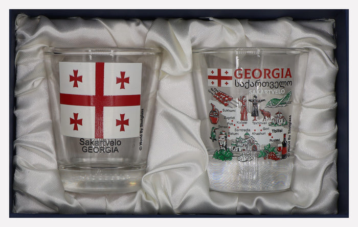 Georgia (Country) Souvenir Boxed Shot Glass Set (Set of 2)