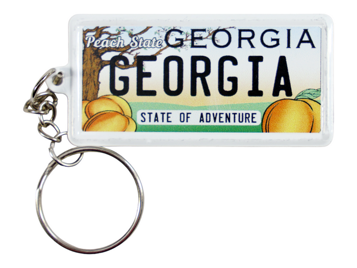 Georgia License Plate Aluminum Ultra-Slim Rectangular Souvenir Keychain 2.5" X 1.25"x 0.06"